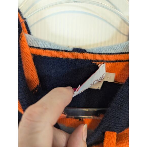 Brodie Cashmere Chloe Hoodie Camo Print Navy Orange Gray Size Large - Picture 5 of 8